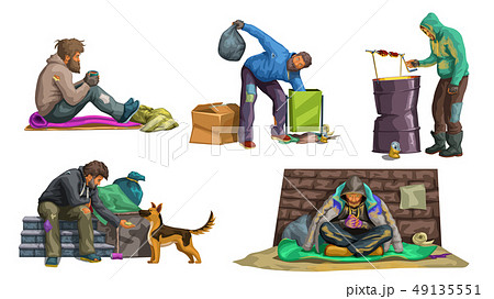 homeless set on white 04 homeless set on white 04 49135551