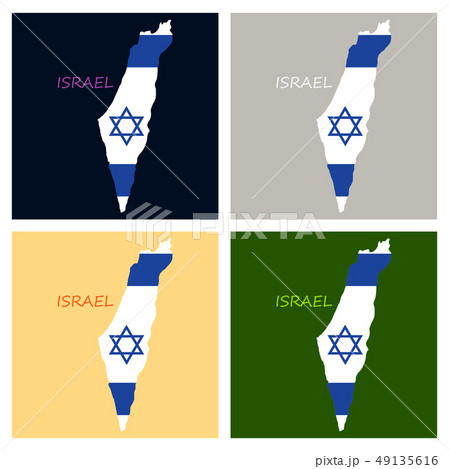 Israel map painted in the color of the flag Israel map painted in the color of the flag 49135616