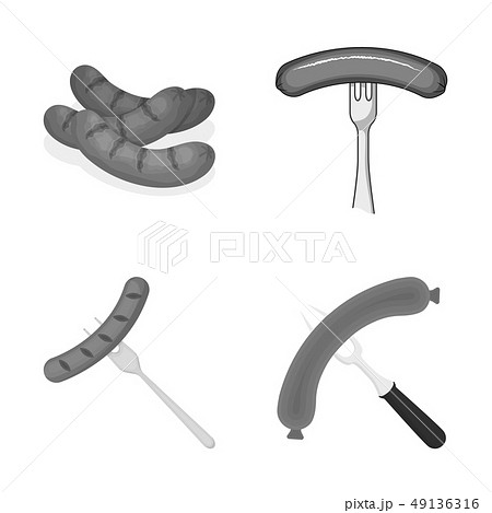 Vector illustration of sausage and party logo. Collection of sausage and german stock vector 49136316