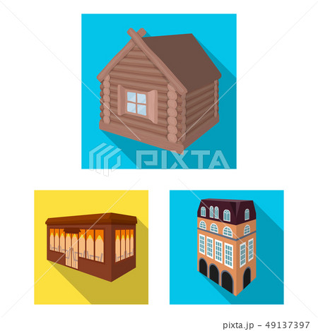 Isolated object of building and city icon. Set of building and business stock vector illustration. 49137397