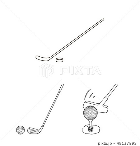 Vector illustration of stick and field symbol. Set of stick and club stock vector illustration. 49137895