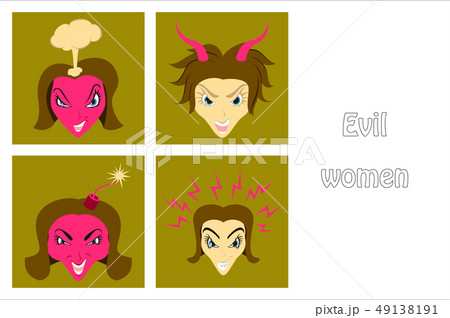 assembly of flat icons on theme evil women 49138191