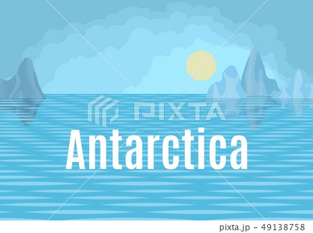 Antarctica drawing landscape with sea and floes Antarctica drawing landscape with sea and floes 49138758