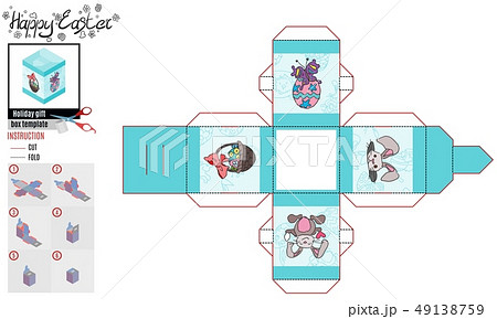 square box for easter pattern turquoise with square box for easter pattern turquoise with 49138759