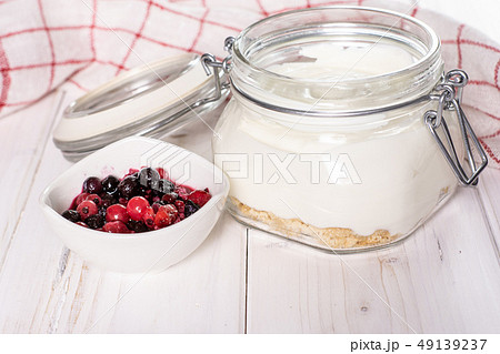 Recipe no bake cheesecake on grey wood Recipe no bake cheesecake on grey wood 49139237