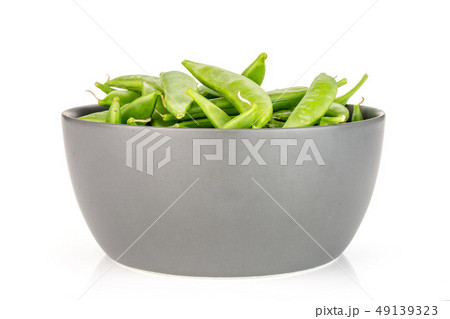Green sugar snap pea isolated on white Green sugar snap pea isolated on white 49139323