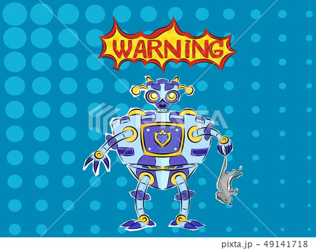 Pop art robot caught predator Pop art robot caught predator 49141718