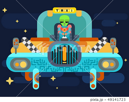 The alien swears in a space taxi among the stars 49141723