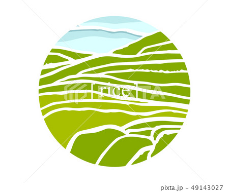 Plantation on cascades field. Rice title Plantation on cascades field. Rice title 49143027