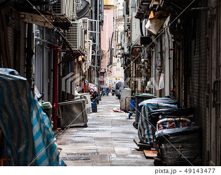 香港 路地裏の写真素材