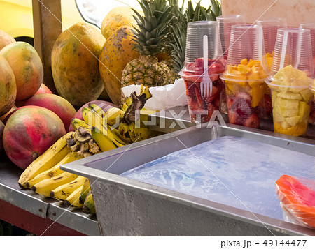 Fresh tropical fruits street sell at Cali city cen 49144477