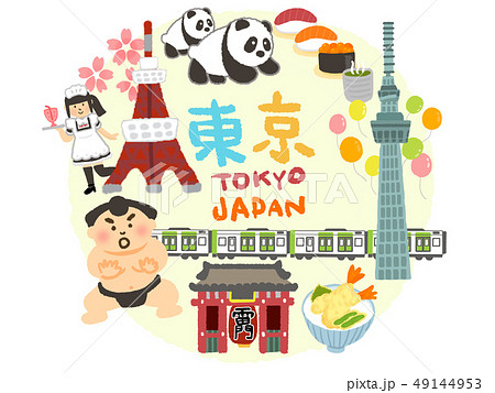 Tokyo Sightseeing Map Stock Illustration