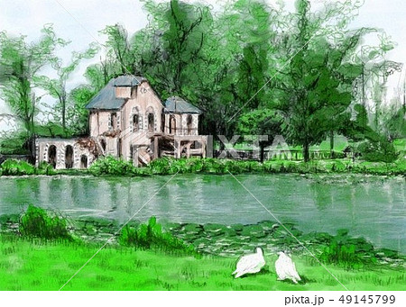 ベルサイユ プチトリアノン マリーアントワネットのイラスト素材