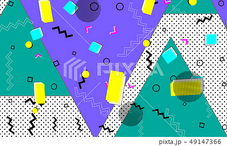 Pop art color background. Memphis pattern Pop art color background. Memphis pattern 49147366