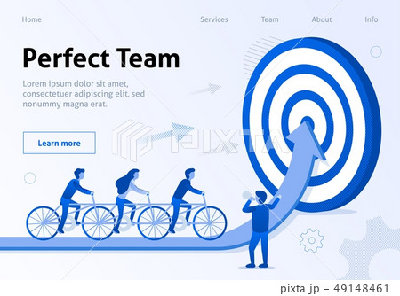 Perfect Team Cooperation Flat Banner for Business 49148461
