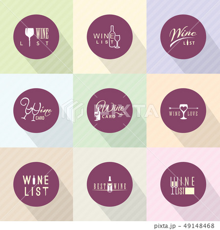 Vector wine label or winery logo template set 49148468