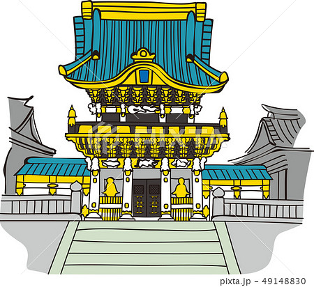 Nikko Toshogu Shrine Yomei Gate Stock Illustration