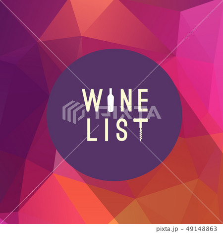 Cool flat wine or winery logo on triangle pattern 49148863
