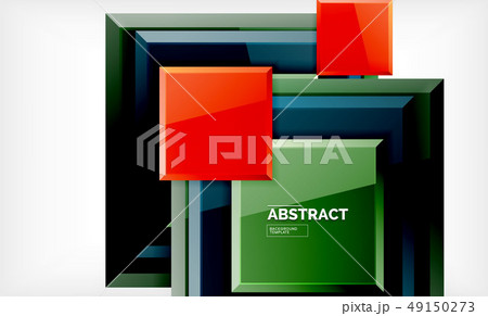 Square abstract background, glossy geometric design 49150273