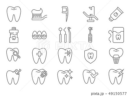 Dental Icons Set. 49150577