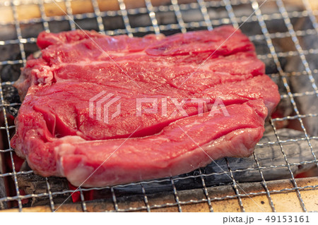 焼鳥・焼肉_おひとりさまの炭火焼き（炭焼き・網焼き・七輪・一人・宅飲み・バーベキュー・BBQ・焼肉 49153161