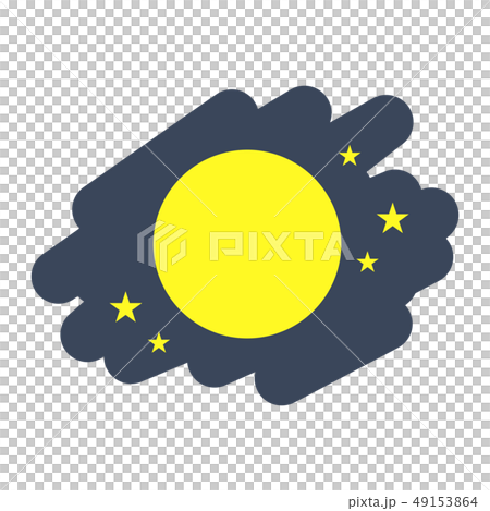 Weather: Night Sky Cloudy Full Moon Starry Sky - Stock Illustration ...