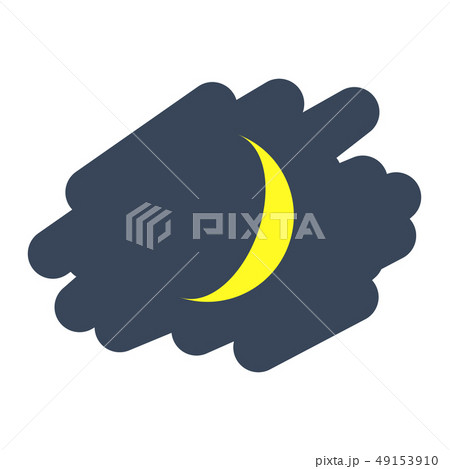 天気：夜空 曇り 三日月 49153910