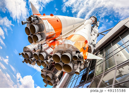 Russian space transport rocket with rocket engines 49155586