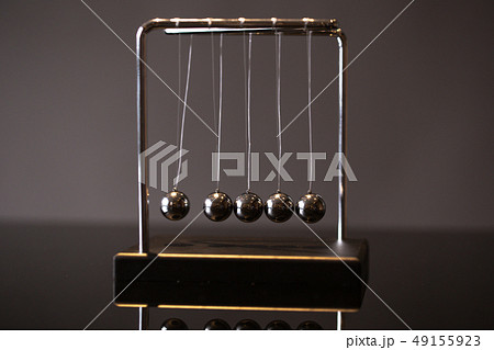 Newton cradle representing momentum 49155923