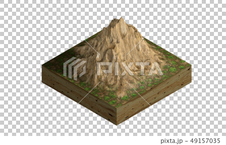 Cross section of ground with mountain. Isolated on Cross section of ground with mountain. Isolated on 49157035
