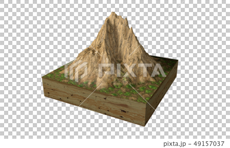 Cross section of ground with mountain. Isolated on Cross section of ground with mountain. Isolated on 49157037