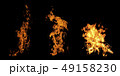 Fire flame set. Isolated on black background. 49158230