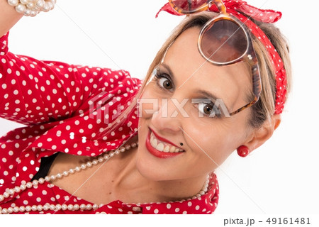 portrait of a beautiful young blonde woman 49161481