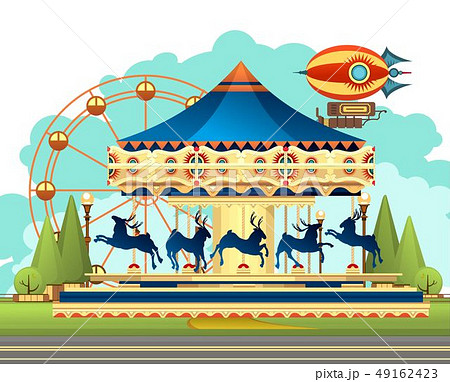 Amusement park carousel 49162423