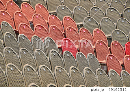 Rows of seats in open air concert hall auditorium 49162512