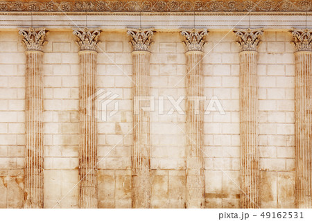 Background of antique Roman temple wall 49162531