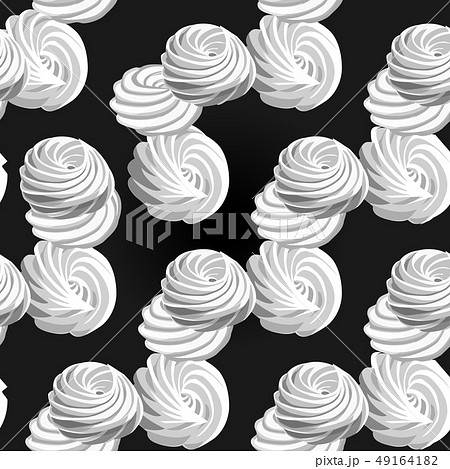 Marshmellow white homemade zephyr zefir seamless pattern 49164182