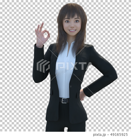ビジネススーツの女性 パンツルック perming3DCGイラスト素材 ビジネススーツの女性 パンツルック perming3DCGイラスト素材 49165925