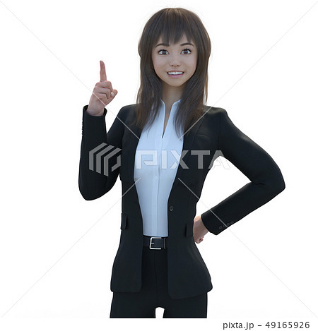 ビジネススーツの女性 パンツルック perming3DCGイラスト素材 ビジネススーツの女性 パンツルック perming3DCGイラスト素材 49165926