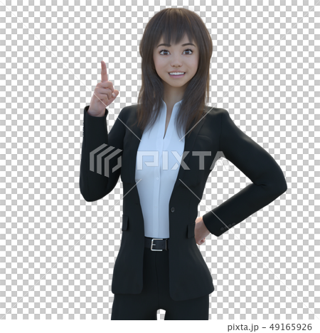 ビジネススーツの女性 パンツルック perming3DCGイラスト素材 ビジネススーツの女性 パンツルック perming3DCGイラスト素材 49165926
