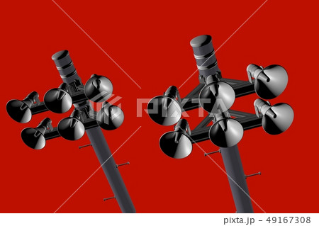 防災放送イメージ(赤バック) 49167308