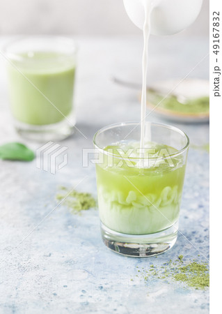 Iced Matcha green latte 49167832