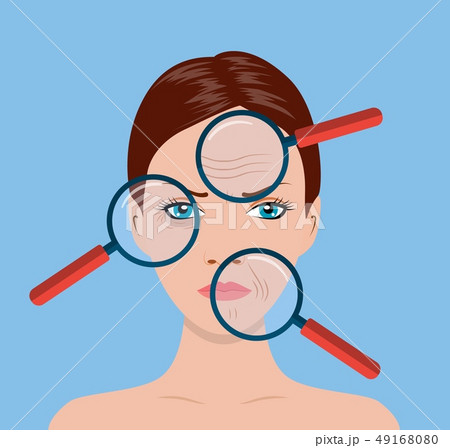magnifier magnifying the woman magnifier magnifying the woman 49168080