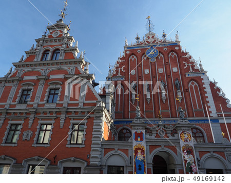 ラトビア・リガ、ブラックヘッド会館・市庁舎広場 Ratslaukums, Riga, Latvia 49169142