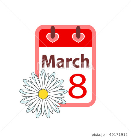 Vector calendar 8 March. Happy Womens day. Vector calendar 8 March. Happy Womens day. 49171912