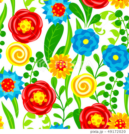 Seamless pattern with summer flowers. Seamless pattern with summer flowers. 49172020