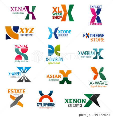 Business icons, letter X, corporate identity 49172021