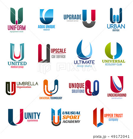 Business icons, letter U, corporate identity Business icons, letter U, corporate identity 49172041