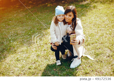 beautiful mother with her little daughter 49172536