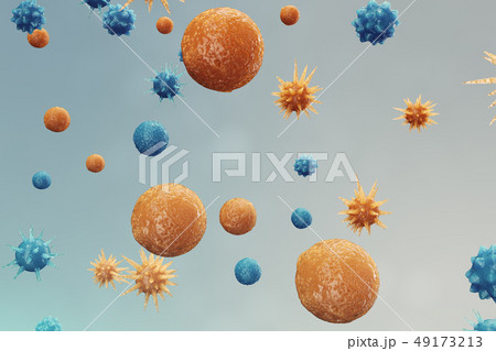 Abstract background virus. The concept of science and medicine, reducing immunity in the body Abstract background virus. The concept of science and medicine, reducing immunity in the body 49173213